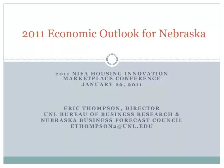 2011 economic outlook for nebraska