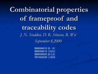 Combinatorial properties of frameproof and traceability codes