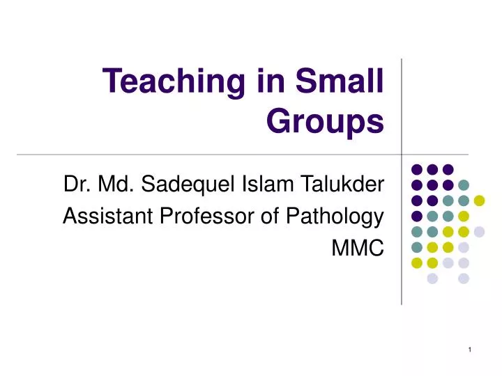 teaching in small groups