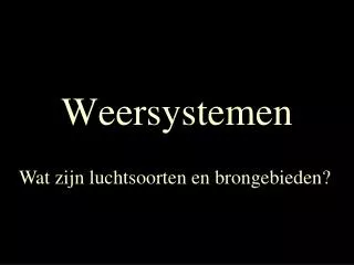 weersystemen