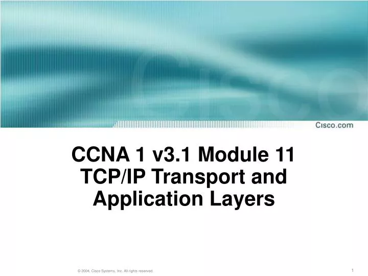 ccna 1 v3 1 module 11 tcp ip transport and application layers