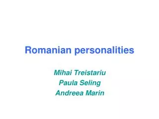 Romanian personalities