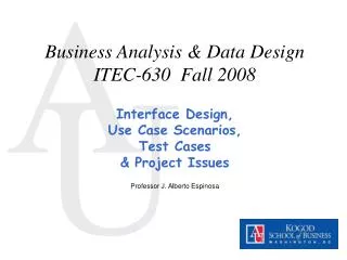 Business Analysis &amp; Data Design ITEC-630 Fall 2008