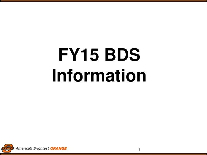 fy15 bds information