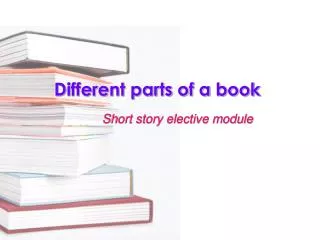 Different parts of a book
