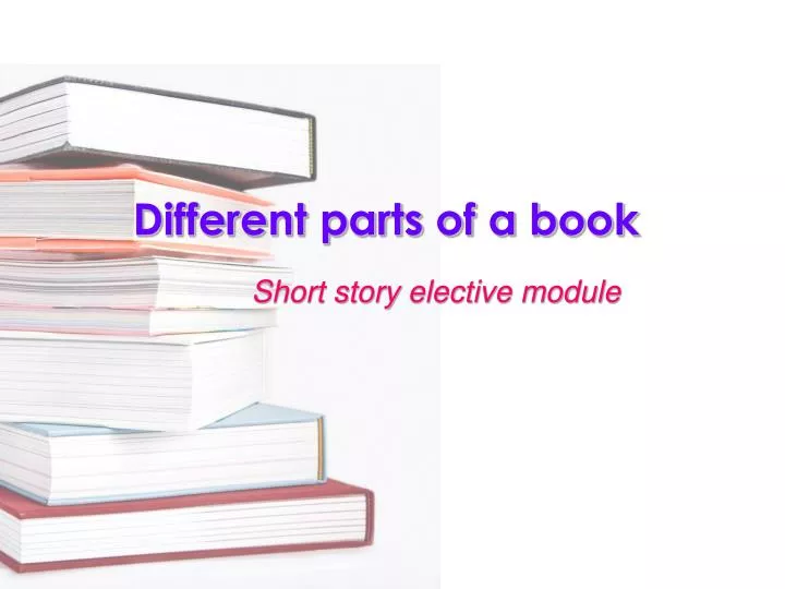 different parts of a book