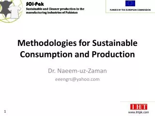 Methodologies for Sustainable Consumption and Production