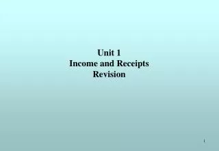 Unit 1 Income and Receipts Revision