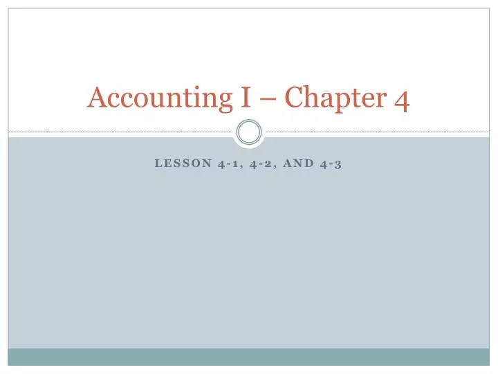 accounting i chapter 4
