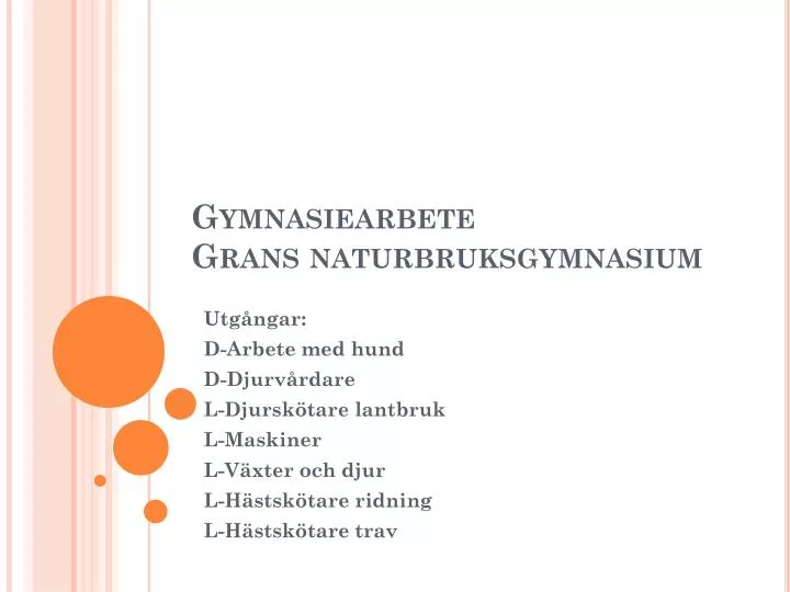 gymnasiearbete grans naturbruksgymnasium