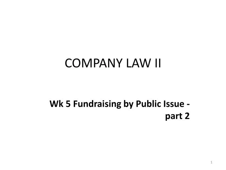 company law ii