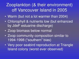Zooplankton (&amp; their environment) off Vancouver Island in 2005