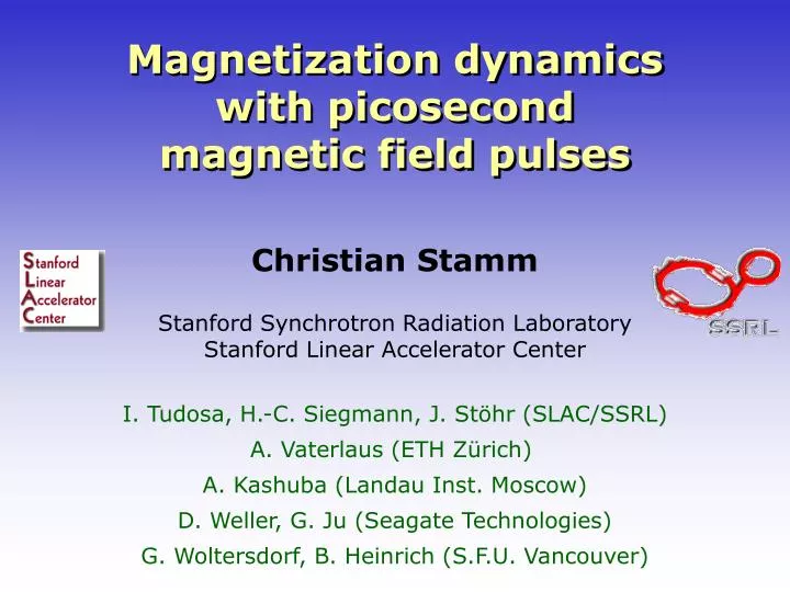 magnetization dynamics with picosecond magnetic field pulses