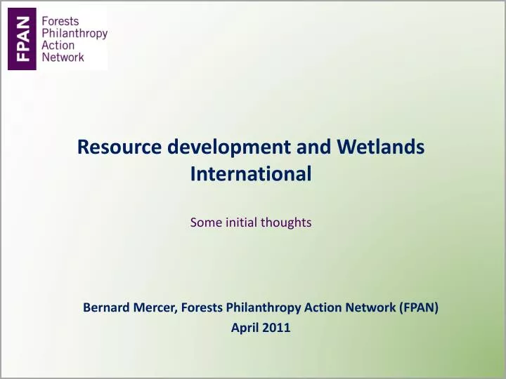 resource development and wetlands international some initial thoughts
