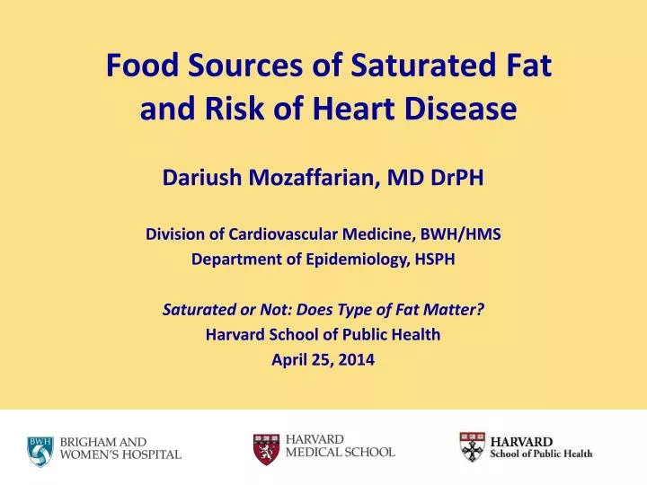 food sources of saturated fat and risk of heart disease