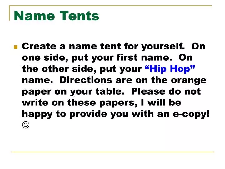 name tents