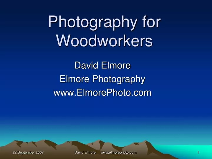 photography for woodworkers