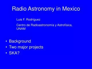 Radio Astronomy in Mexico