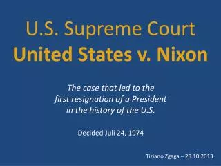 U.S. Supreme Court United States v. Nixon