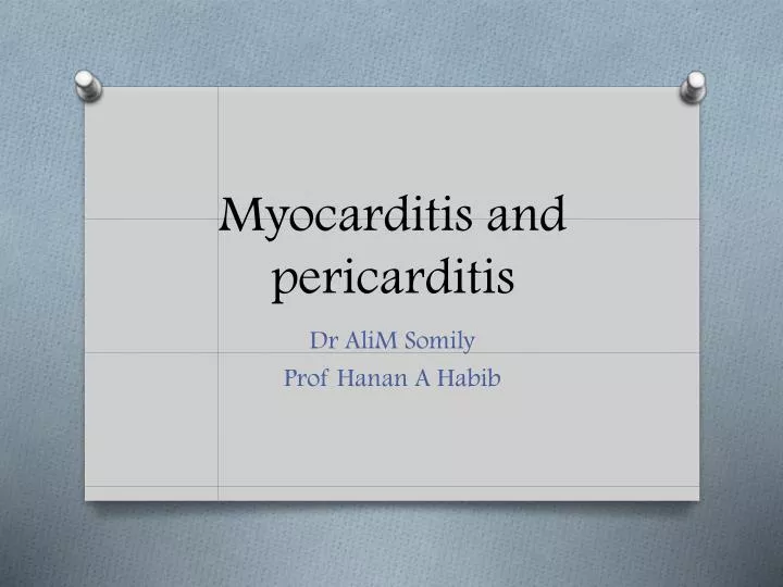 myocarditis and pericarditis