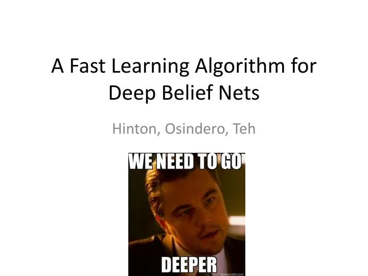 a fast learning algorithm for deep belief nets