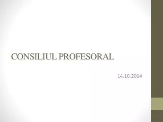 consiliul profesoral