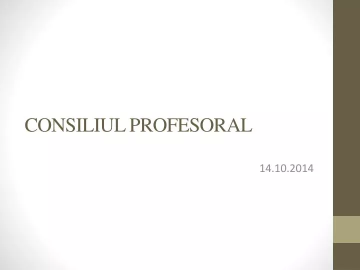 consiliul profesoral