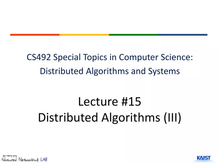 lecture 15 distributed algorithms iii