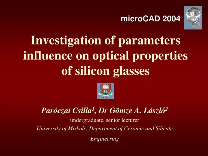 investigation of parameters influence on optical properties of silicon glasses