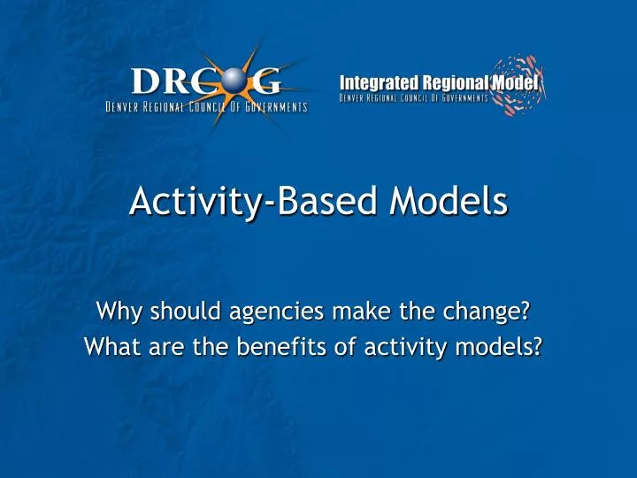 activity based models