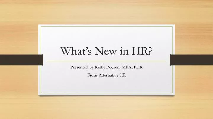 what s new in hr