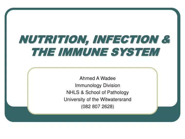 nutrition infection the immune system