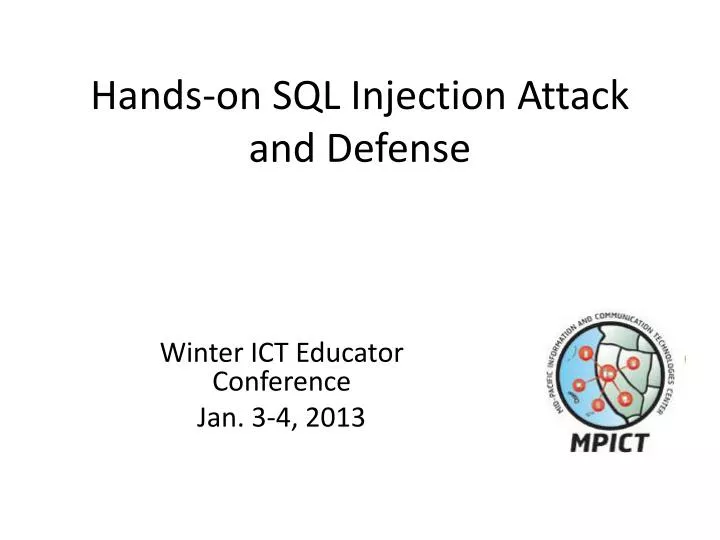 hands on sql injection attack and defense