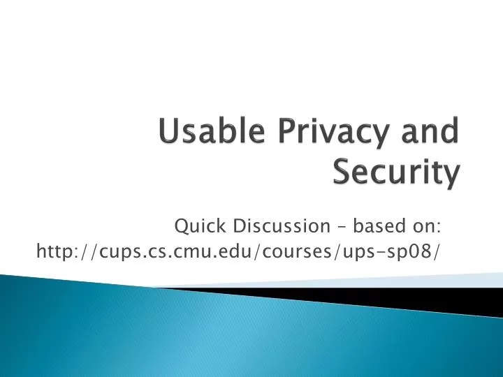 usable privacy and security