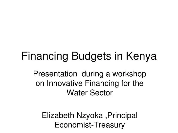 financing budgets in kenya