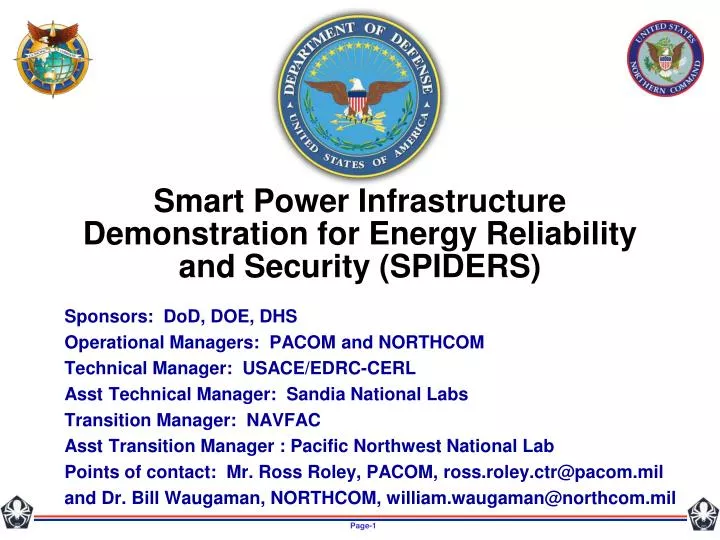 smart power infrastructure demonstration for energy reliability and security spiders
