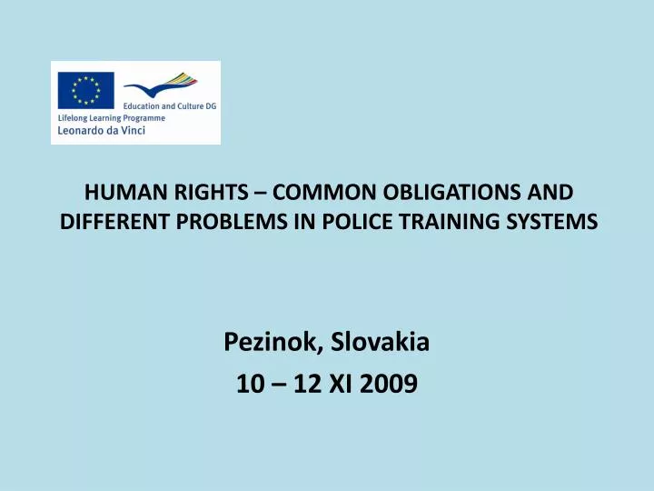human rights common obligations and different problems in police training systems