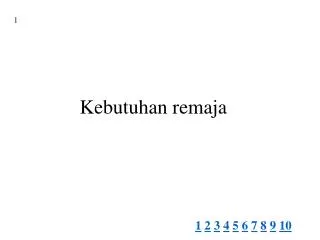 Kebutuhan remaja