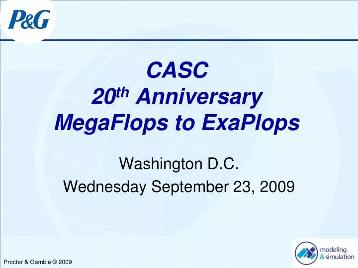 casc 20 th anniversary megaflops to exaplops