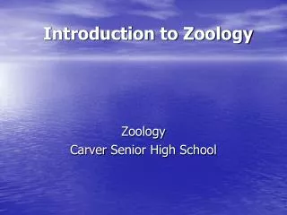 Introduction to Zoology