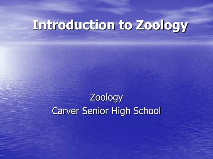 introduction to zoology