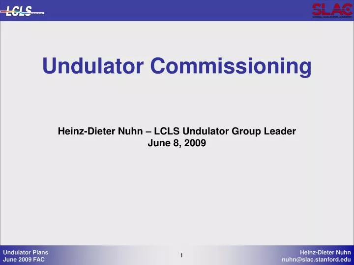 undulator commissioning