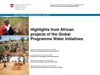 Highlights from African projects of the Global Programme Water Initiatives