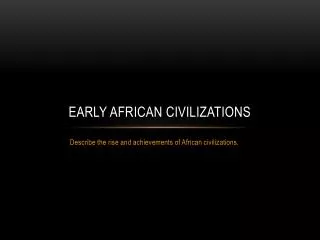 Early African Civilizations