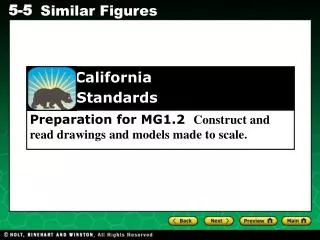 Preparation for MG1.2 Construct and read drawings and models made to scale.