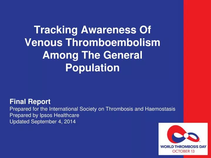 tracking awareness of venous thromboembolism among the general population