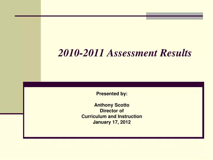 2010 2011 assessment results