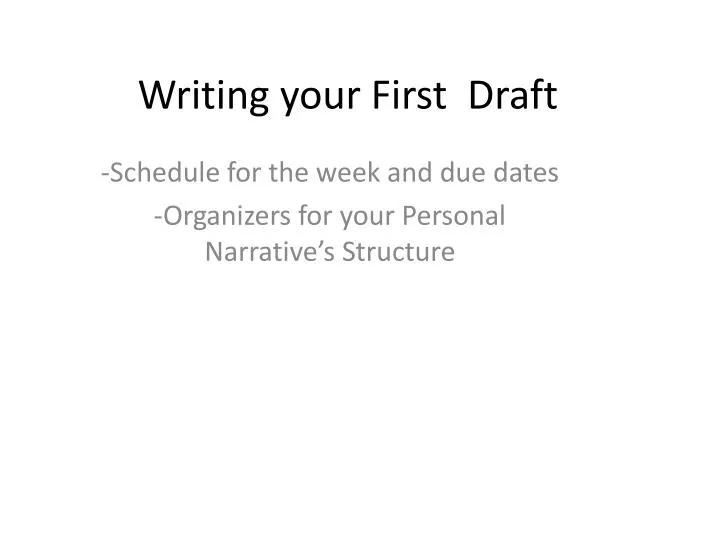 writing your first draft