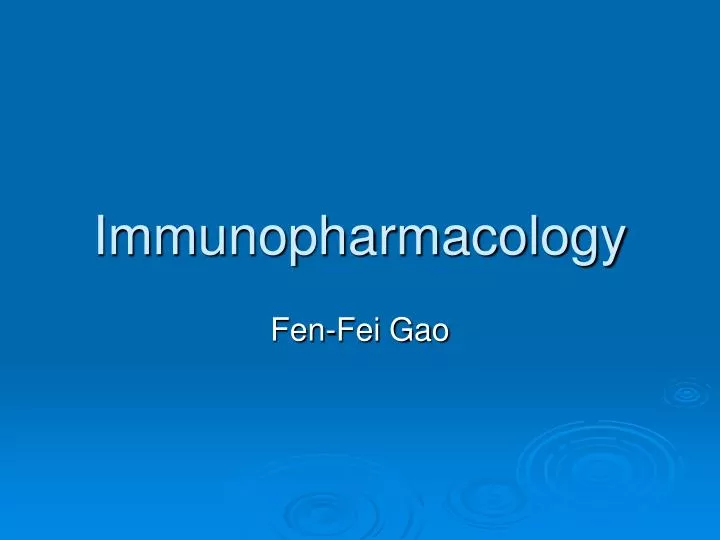 immunopharmacology