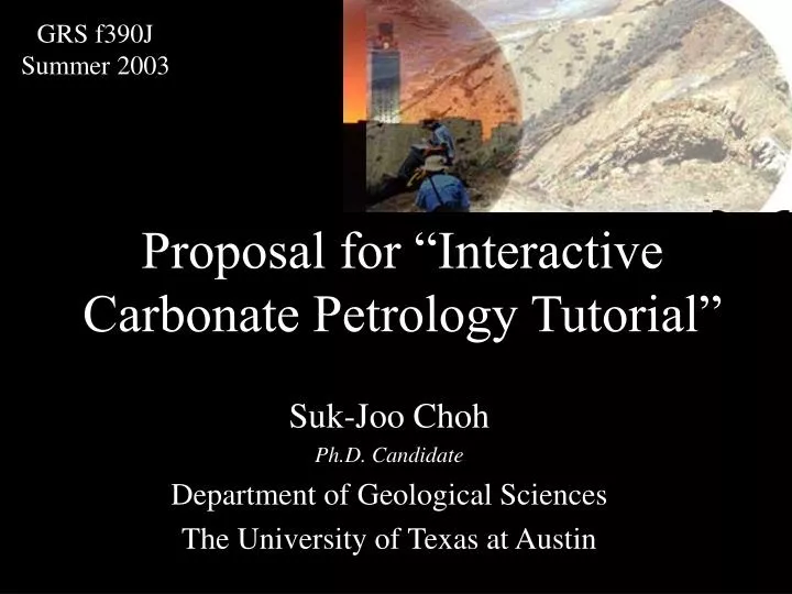 proposal for interactive carbonate petrology tutorial